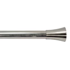 Versailles Home Fashions 84"-150" Stainless Steel Flare Indoor/Outdoor Curtain Rod - Brushed Nickel
