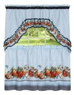 GoodGram Fiji Apples Kitchen Curtain Tier & Swag Set By GoodGram
