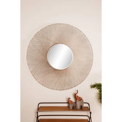 45" X 45" Metal Starburst Wall Mirror Silver - Olivia & May 3 45" X 45" Metal Starburst Wall Mirror Silver - Olivia & May
