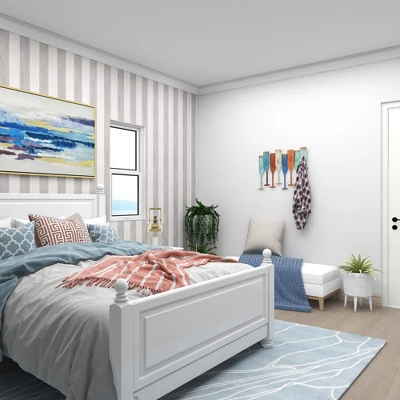 Metal Paddle Indoor Outdoor Distressed Oar Shaped 8 Hooks Wall Hook - Olivia & May 5 Metal Paddle Indoor Outdoor Distressed Oar Shaped 8 Hooks Wall Hook - Olivia & May - Image 3