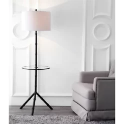 62" Metal Hall End Table Floor Lamp (Includes Energy Efficient Light Bulb) - JONATHAN Y