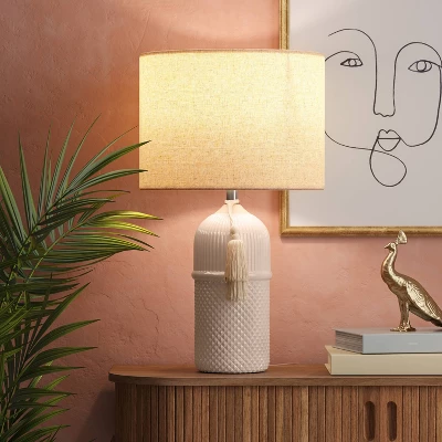 Large Assembled Ceramic Table Lamp White - Threshold™ 4 Large Assembled Ceramic Table Lamp White - Threshold™ - Image 2