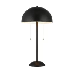 21" Metal Dome Shaped Table Lamp With Pull Chains (Includes LED Light Bulb) Black - Cresswell Lighting -Fashion Home Decor Store GUEST d9101ad6 da89 4776 9c99 7acd2098cc43