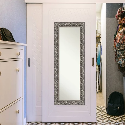 20" X 54" Non-Beveled Silver Luxor Wood On The Door Mirror - Amanti Art 7 20" X 54" Non-Beveled Silver Luxor Wood On The Door Mirror - Amanti Art - Image 5