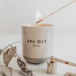 Sweet Water Decor Spa Day 12oz Cream Stoneware Candle