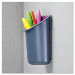 UNIVERSAL Recycled Plastic Cubicle Pencil Cup 4 1/4 X 2 1/2 X 5 Charcoal 08193