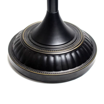 1 Light Restoration Torchiere Floor Lamp With Marbleized Amber Glass Shade Brown - Elegant Designs 4 1 Light Restoration Torchiere Floor Lamp With Marbleized Amber Glass Shade Brown - Elegant Designs - Image 2