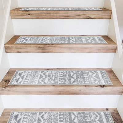 World Rug Gallery Modern Geometric Non-Slip Stair Treads 6 World Rug Gallery Modern Geometric Non-Slip Stair Treads - Image 4