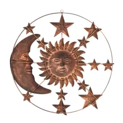 Metal Sun And Moon Indoor Outdoor Wall Decor With Stars Bronze - Olivia & May -Fashion Home Decor Store GUEST da4991c2 36a3 42b8 b22d 8b2753feb8ec