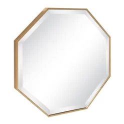 25" X 25" Rhodes Framed Octagon Wall Mirror Gold - Kate And Laurel