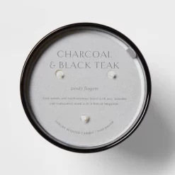 Colored Vase Glass With Dustcover & Black Teak Candle Black - Threshold™ -Fashion Home Decor Store GUEST db5f0a77 3d4b 4811 aeb9 5e16fded9c82