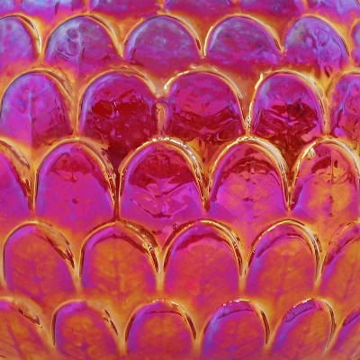 Sunnydaze Decor Sunnydaze Scalloped Texture Indoor/Outdoor Gazing Globe Glass Garden Ball - 10" Diameter - Red 4 Sunnydaze Decor Sunnydaze Scalloped Texture Indoor/Outdoor Gazing Globe Glass Garden Ball - 10" Diameter - Red - Image 2