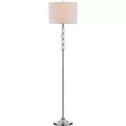 60" Lombard Street Floor Lamp Clear/Chrome (Includes CFL Light Bulb) - Safavieh -Fashion Home Decor Store GUEST dd6a15d8 03a2 4c5c 956b d361d1cf556f