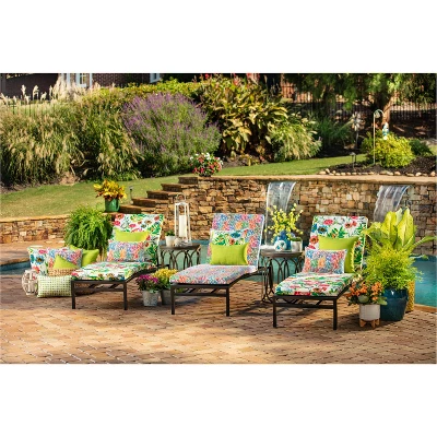 2pk 18.5" Make It Rain Outdoor Throw Pillow Zinnia Blue - Pillow Perfect 3 2pk 18.5" Make It Rain Outdoor Throw Pillow Zinnia Blue - Pillow Perfect