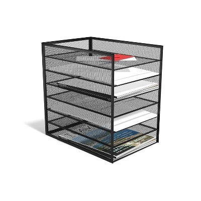 TRU RED 6 Compartment Wire Mesh File Organizer Matte Black TR57565-CC 3 TRU RED 6 Compartment Wire Mesh File Organizer Matte Black TR57565-CC