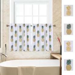 Trinity Pineapple Tier Curtains 24 Inches Length For Kitchen Bathroom Window -Fashion Home Decor Store GUEST e454e07c 416d 45c4 acc2 51a8dc08f373