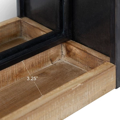 28" X 16" Mehta Functional Wall Mirror Rustic Brown - Kate & Laurel All Things Decor 4 28" X 16" Mehta Functional Wall Mirror Rustic Brown - Kate & Laurel All Things Decor - Image 2