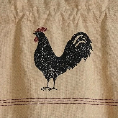 Park Designs Chicken Hen Pecked Lined Pleated Valance Rooster 4 Park Designs Chicken Hen Pecked Lined Pleated Valance Rooster - Image 2