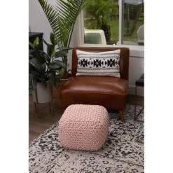 BirdRock Home Square Pouf Foot Stool Ottoman - Dusty Rose -Fashion Home Decor Store GUEST e62d0207 d06f 4c5d b49b 57281d1cca09