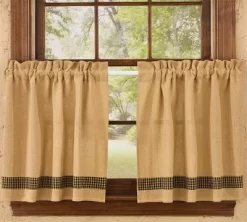 Burlap & Black Check Tiers 72'' X 24''