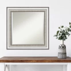 25" X 25" Salon Framed Wall Mirror Silver - Amanti Art -Fashion Home Decor Store GUEST e83c520f 5972 4dc7 807f e332b813d3da