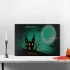 Northlight 23.5" Halloween Prelit LED Church In Cemetery Canvas Wall Art - Teal Blue/Black -Fashion Home Decor Store GUEST e8cdcac7 50e0 41b9 861f e5a045f5efd4