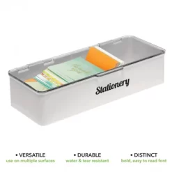 MDesign Plastic Stackable Home, Office Storage Box, 4 Pack + 32 Labels 11 MDesign Plastic Stackable Home, Office Storage Box, 4 Pack + 32 Labels -Fashion Home Decor Store GUEST e93c310e ae3c 4976 9bcb bc28f2e8dbbe