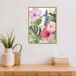 18" X 24" Hibiscus And Hummingbird I By Paxton Parker Framed Canvas Wall Art - Amanti Art -Fashion Home Decor Store GUEST e9eed219 6a53 4372 88b3 c5b0cb26df9a