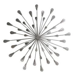 Stratton Home Decor S03042 Silver Acrylic Burst 16 X 16 X 1.75 Inch Metal Wall Art Room Decoration For Bedroom, Bathroom, Living Room, Or Kitchen