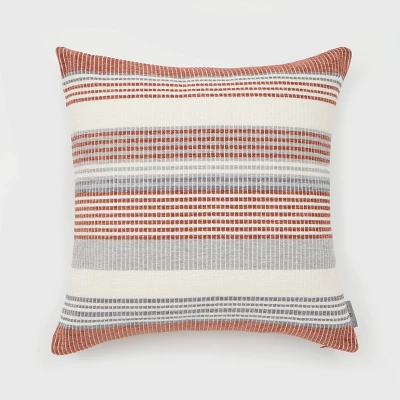 18"x18" Freja Striped Chenille Woven Square Throw Pillow - Evergrace 8 18"x18" Freja Striped Chenille Woven Square Throw Pillow - Evergrace - Image 6