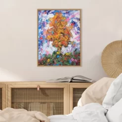 18" X 24" Tree II By Joseph Marshal Foster Framed Canvas Wall Art Orange - Amanti Art -Fashion Home Decor Store GUEST ec1c56b0 1406 43ae a87b 8b43c6ab04e5