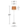 360 Lighting Abba Modern Floor Lamp Standing 66" Tall Brushed Nickel Metal Satin Orange Fabric Drum Shade For Living Room Bedroom Office House Home -Fashion Home Decor Store GUEST ec71155c 90d0 4894 9dea ae75ee7ddfcb