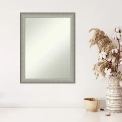 21" X 27" Non-Beveled Elegant Brushed Pewter Narrow Wall Mirror - Amanti Art 12 21" X 27" Non-Beveled Elegant Brushed Pewter Narrow Wall Mirror - Amanti Art -Fashion Home Decor Store GUEST ece41a43 f18e 4440 a589 5c3413f18b31