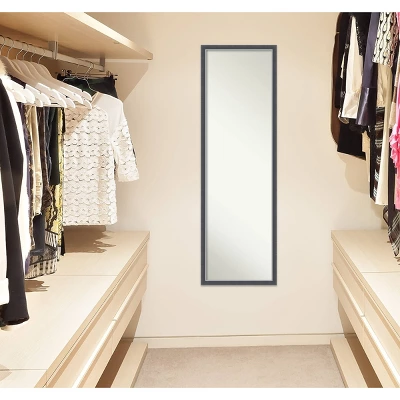 Eva Thin Framed Full Length On The Door Mirror Black/Silver - Amanti Art 6 Eva Thin Framed Full Length On The Door Mirror Black/Silver - Amanti Art - Image 4