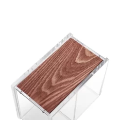 ZODACA Divided Clear Acrylic Wood Base Pen Holder -Fashion Home Decor Store GUEST f0990807 301b 412c a664 d08a73dc52a7