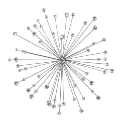 Metal Starburst Wall Decor With Crystal Embellishments Silver - Olivia & May