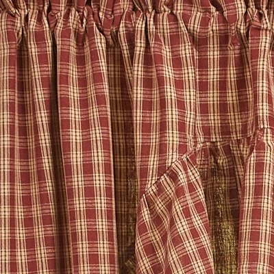 Park Designs Sturbridge Plaid Ruffle Wine Swag 72" X 36" 4 Park Designs Sturbridge Plaid Ruffle Wine Swag 72" X 36" - Image 2
