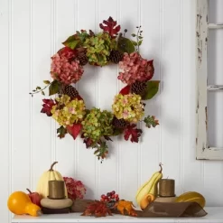 Nearly Natural 25” Autumn Hydrangea And Pinecones Fall Artificial Wreath -Fashion Home Decor Store GUEST f1467d5c ad3d 4856 9eec be5724c458fe