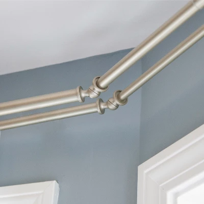 Kenney Mission 3/4" Decorative Bay Window Double Curtain Rod 6 Kenney Mission 3/4" Decorative Bay Window Double Curtain Rod - Image 4