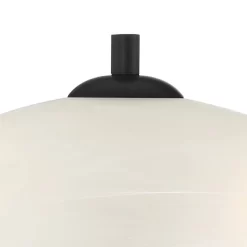 360 Lighting Heather Modern Accent Table Lamps Set Of 2 With Square Risers 22 1/2" High Iron USB And AC Power Outlet In Base Off White Glass For Desk