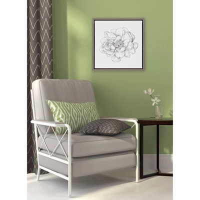 16" X 16" Pen And Ink Florals IV Framed Canvas Wall Art - Amanti Art 5 16" X 16" Pen And Ink Florals IV Framed Canvas Wall Art - Amanti Art - Image 3