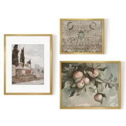 Americanflat 3 Piece Vintage Gallery Wall Art Set - Apple Tree Watercolor, Southern Austria, Afghan Rug By Maple + Oak -Fashion Home Decor Store GUEST f1f5f20a 9ce9 4e1f a17a fe19b7642821