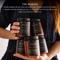 Craft & Kin Wood Wick, All-Natural Soy Aromatherapy Candle In Amber Glass Jar -Fashion Home Decor Store GUEST f25d6d43 352b 42fb 8d7e 3ed501784579