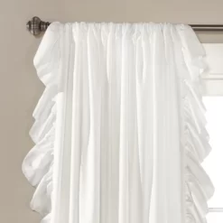 Home Boutique Reyna Window Curtain Panels Pure White 54x108 Set