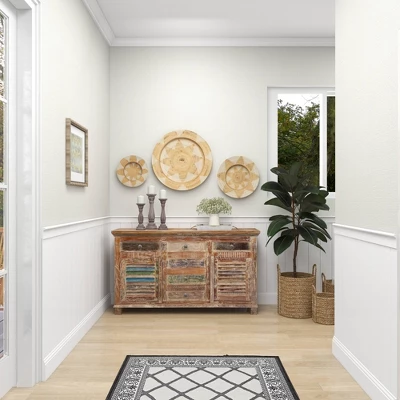 Set Of 3 Rattan Plate Woven Basket Wall Decors - Olivia & May 8 Set Of 3 Rattan Plate Woven Basket Wall Decors - Olivia & May - Image 6