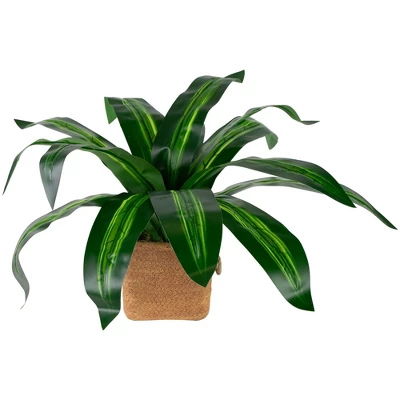Northlight 27" Artificial Dracaena Plant In Square Rattan Pattern Ceramic Pot 4 Northlight 27" Artificial Dracaena Plant In Square Rattan Pattern Ceramic Pot - Image 2