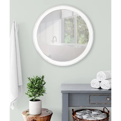 28" Mansell Round Wall Mirror White - Kate & Laurel All Things Decor 7 28" Mansell Round Wall Mirror White - Kate & Laurel All Things Decor - Image 5