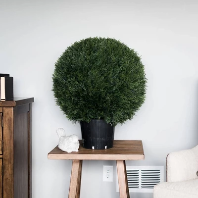 Artificial Cedar Ball In Pot UV (20") - Vickerman 5 Artificial Cedar Ball In Pot UV (20") - Vickerman - Image 3