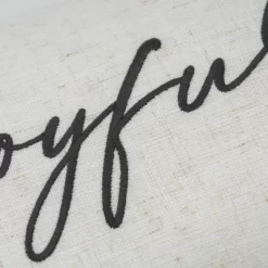 12"x20" Oversize Joyful Embroidered Lumbar Throw Pillow Ivory - Evergrace