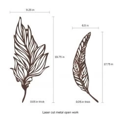 Wall Decor-Set Of Two Metal Feather Hanging Wall Art Laser Cut Contemporary Nature Sculpture For Living Room, Bedroom, Kitchen By Hastings Home -Fashion Home Decor Store GUEST f83789ae ce02 4cc5 83a7 896507728a0e